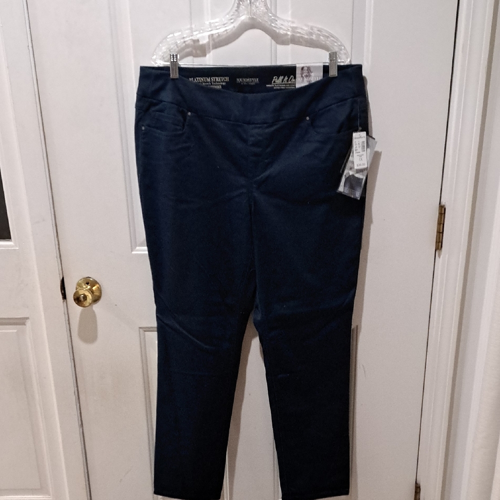 Dress Barn Dark Blue Slim Fit Stretch Pants